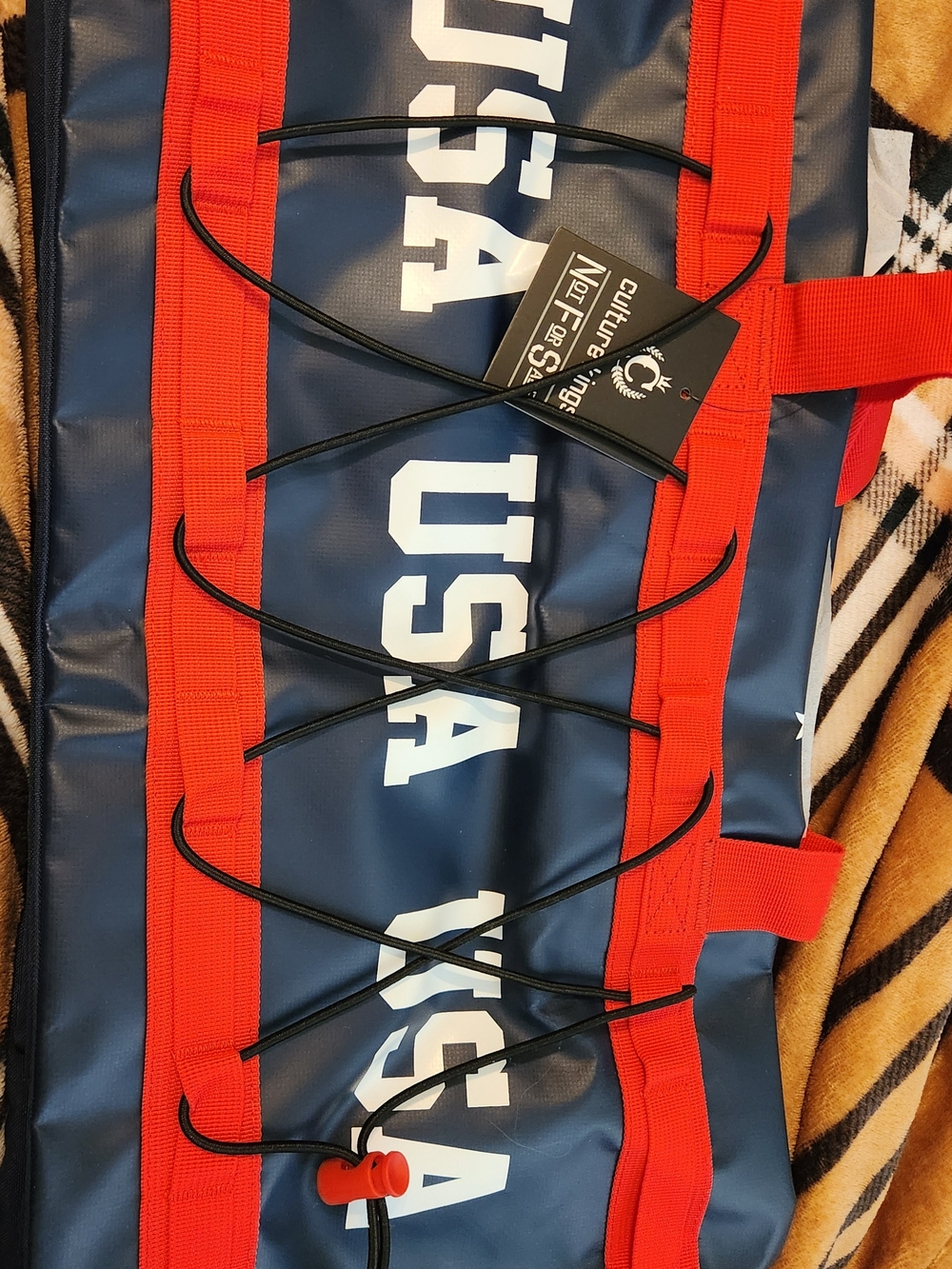 USA Blue and Red Travel Duffel Bag by